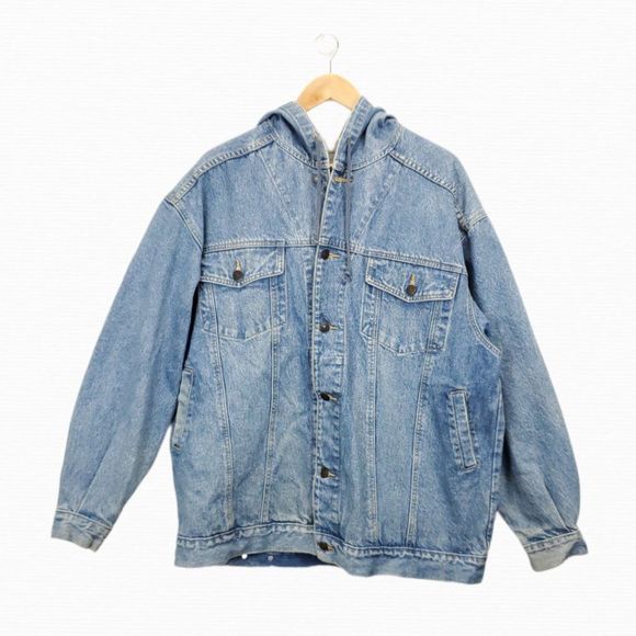 Vintage Other - Vintage Blue Zone Men's Denim Hooded Jacket